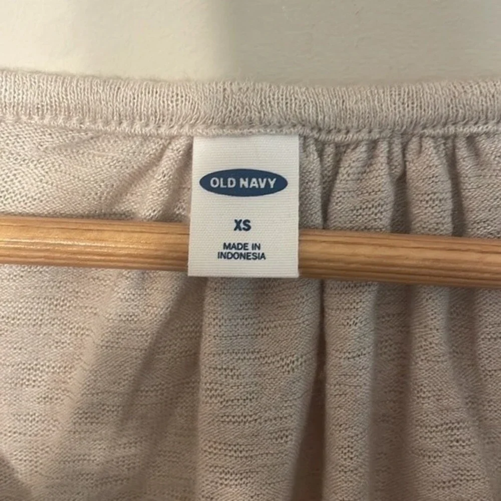 Old Navy Long Sleeve Trim Cuff Neutral Sweater XS